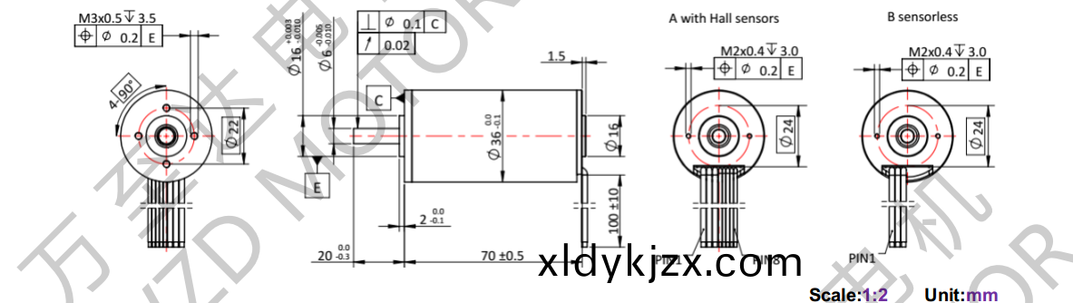 OT-ECS3670無(wu)槽無(wu)刷(shua)直流(liu)電(dian)機-空(kong)心桮電機(ji)-萬至達(da)電機(ji)