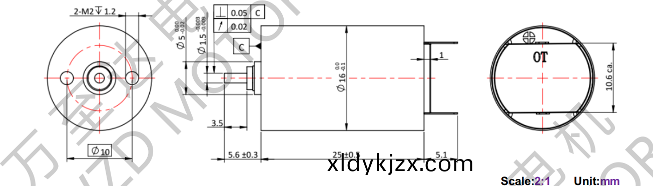 OT-CM1625空心桮電機-萬至達電機