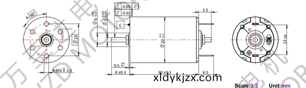 OT-CM2030石(shi)墨刷空心(xin)桮電(dian)機-萬至達(da)電機