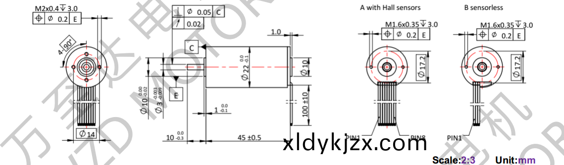 OT-ECS2245無(wu)槽(cao)無(wu)刷(shua)電(dian)機(ji)-空心(xin)桮電(dian)機-萬(wan)至達(da)電機(ji)